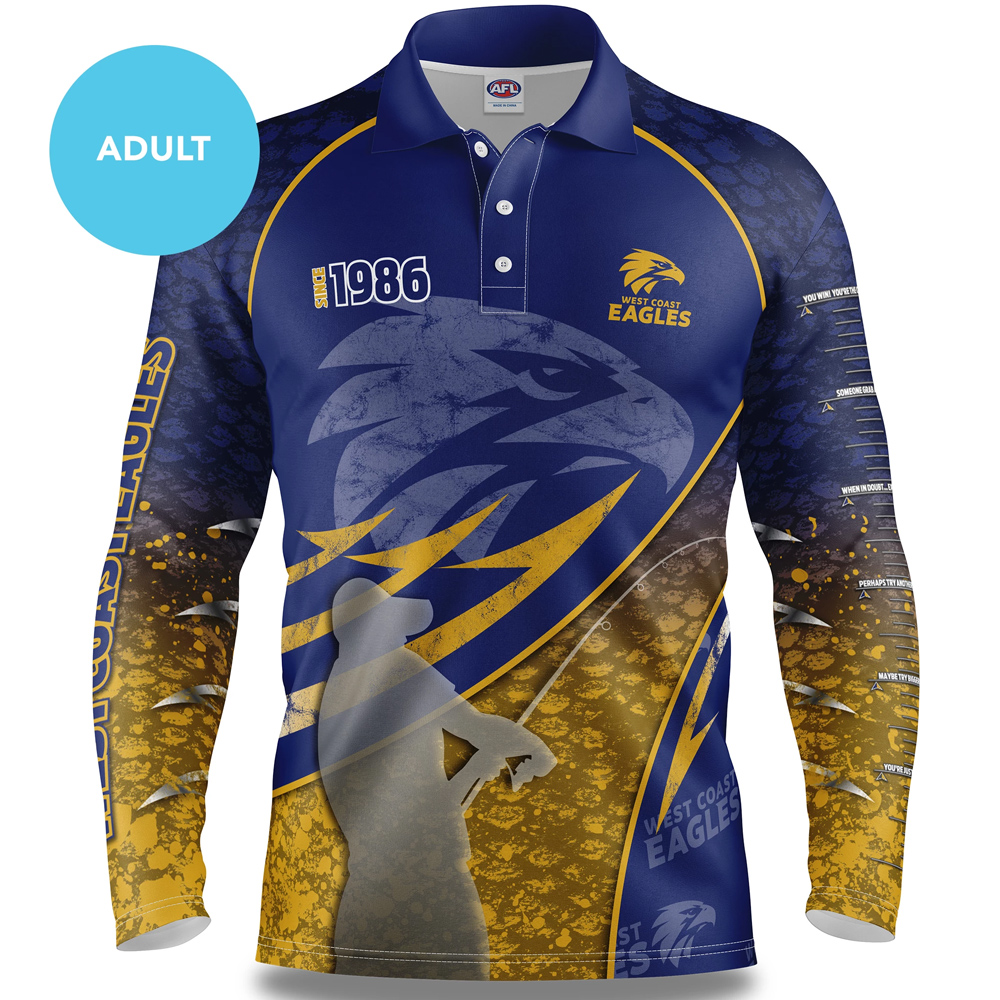 Buy 2020 West Coast Eagles AFL Fishing Shirt - Adult - AFL Guernseys