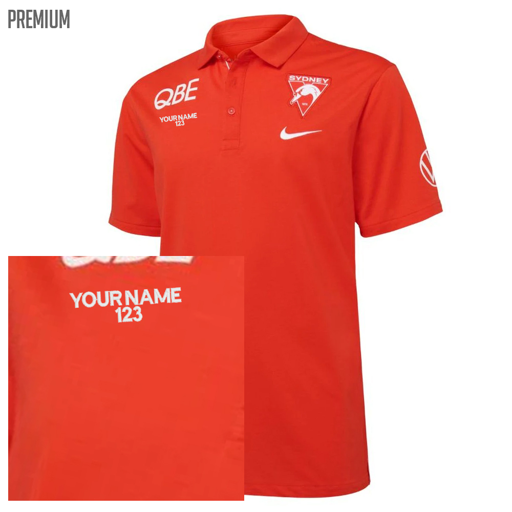 AFL Essentials Polo Tee Shirt Adult Sydney Swans 