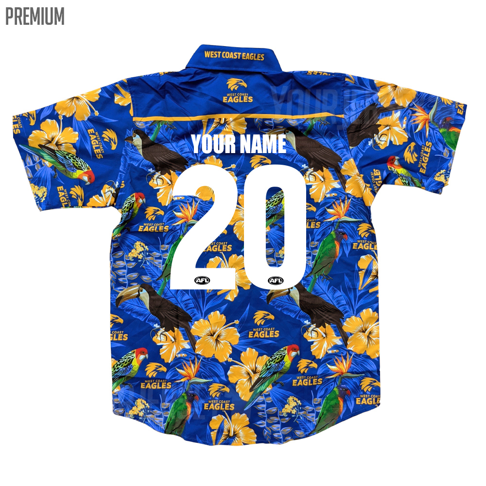 Buy 2020 West Coast Eagles AFL Hawaiian Shirt - Adult - AFL Guernseys